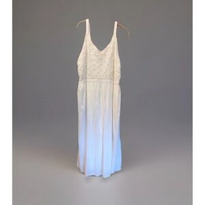 Ulla Popken Sun Dress Women‎ 16/18 Cottagecore Milkmaid Midi 100% Cotton White